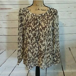 Closet Closing Lucky Brand Leopard Sheer Blouse